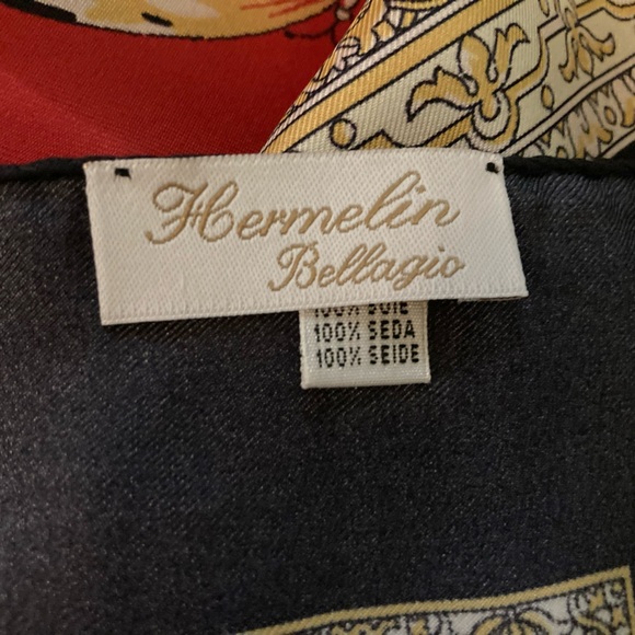 New Hermelin Bellagio Butterfly Pattern Silk Scarf Italy - Picture 3 of 4